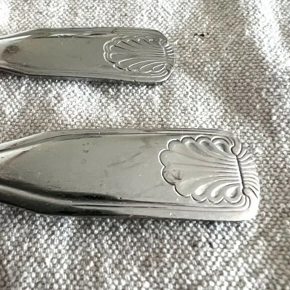 1920s Vintage 3pc Swiss Made Art Deco Silverware Set - Sola Switzerland Seashell - Picture 3 of 7